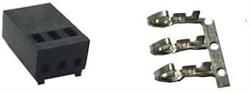 CONECTOR ALIMENTACION DC MOLEX 2510 - 3 PIN - HEMBRA + TERMINALES - NEGRO