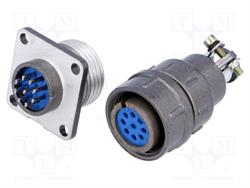 PAREJA DE CONECTORES DS1110 - 9 PIN - PANEL Y AEREO - HASTA 5A - PARA SOLDAR - METALICOS