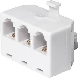 ADAPTADOR / DUPLICADOR RJ11 MACHO - 3 RJ11 HEMBRA - BLANCO