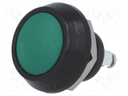 PULSADOR DE PRESION METALICO - 2A 36VDC - ORIFICIO MONTAJE 12mm - IP65 - TERMINALES A TORNILLO