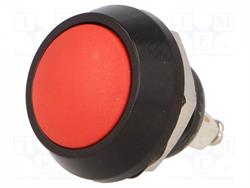 PULSADOR DE PRESION METALICO - 2A 36VDC - ORIFICIO MONTAJE 12mm - IP65 - TERMINALES A TORNILLO