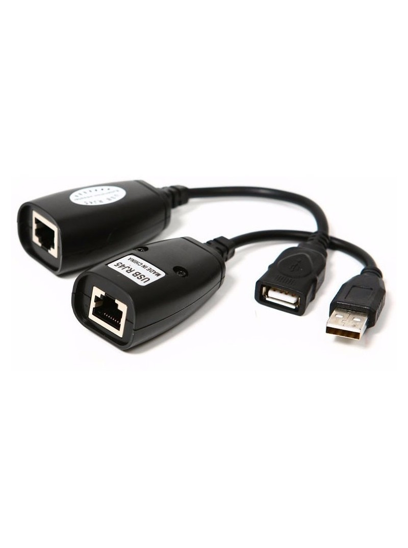 PAREJA DE EXTENSORES USB 1.1 2.0 A RJ45 - CAT5 CAT6 - HASTA 40 MTS - PASIVO