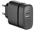 CARGADOR USB QUICK CHARGE POWER DELIVERY - x1 USB QUICK CHARGE + x1 USB 5V / 4A - NEGRO