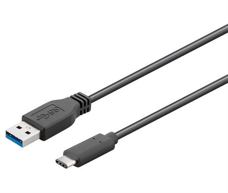 CONEXIÓN USB-C 3.1 MACHO - USB-A 3.0 MACHO - 1 METRO - NEGRO