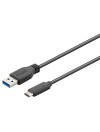 CONEXIÓN USB-C 3.1 MACHO - USB-A 3.0 MACHO - 1 METRO - NEGRO