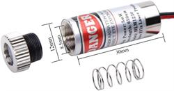 PUNTERO - DIODO LASER - 650nm - 5mW - 3 a 5VDC - ALUMINIO - 43x33x14 mm - PUNTO