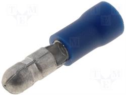 TERMINAL REDONDO MACHO - 4mm - AISLADO - CABLE DE 1,5 A 2,5mm - AZUL - 100 UNIDADES
