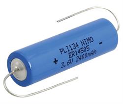 PILA LITIO ER14505 - 3.6V  2400mAh - CON TERMINALES AXIALES - 14,5x50,5mm