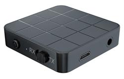 EMISOR Y RECEPTOR BLUETOOTH 5.0 A2DP AVRCP- JACK HEMBRA 3.5mm - BATERIA 200mAh - 44x44x12mm