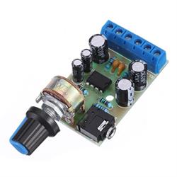 MODULO AMPLIFICADOR DE AUDIO CON TDA2822 - STEREO - DE 2  a 12VDC - 5W - 53x32x23mm