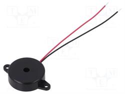 ZUMBADOR BUZZERS REDONDO - 3 A 20VDC - 90dB - CABLES 20mm - NEGRO