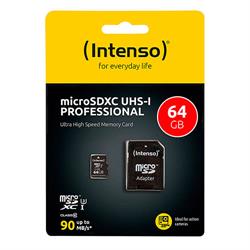 MEMORIA MICRO SD UHS-I 64GB INTENSO - CL10 - CON ADAPTADOR A SD