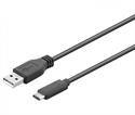 CONEXION USB A 2.0 MACHO - USB TIPO C MACHO - 1 METRO - NEGRO