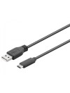 CONEXION USB A 2.0 MACHO - USB TIPO C MACHO - 1 METRO - NEGRO