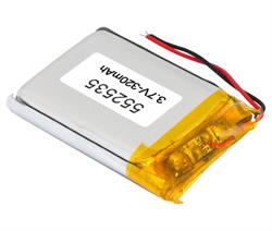 BATERIA Li-Po NIMO 3,7V - 330mAh RECARGABLE - 25x37x5mm - 2 HILOS