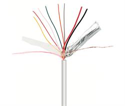 MANGUERA 8 HILOS - x6 CABLES 0,22mm - x2 CABLES 0,75mm CON CPR - APANTALLADO - BLANCO - 1 METRO