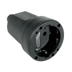 BASE RED SCHUKO - TTL - GOMA - 16A 250V - CON TIERRA - NEGRO