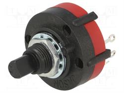 CONMUTADOR ROTATIVO 1 CTOS - 3 POSICIONES - 0,3A 125VAC o 1A 30VDC - EJE 6x30mm - 30º