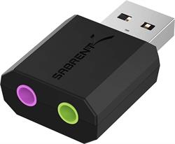 TARJETA DE SONIDO EXTERNA USB - SABRENT - AUDIO y MICROFONO - JACK 3,5mm HEMBRA