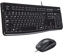 TECLADO + RATON LOGITECH - CABLE - QWERTY - ESPAÑOL - NEGRO