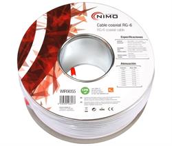 BOBINA CABLE COAXIAL ANTENA BLANCO - 75OHM - BOBINA 100M - RG6