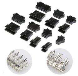 PAREJA DE CONECTOR JST SM AEREO -MACHO - HEMBRA - 8 PIN - RASTER 2,54mm - NEGRO + PINES
