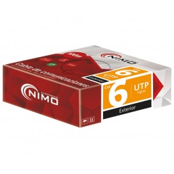 BOBINA CABLE UTP CAT6 RIGIDO - PARA EXTERIOR - AWG23 - 100 METROS - NEGRO