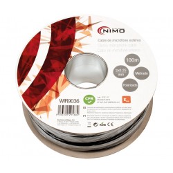 BOBINA CABLE NIMO MICROFONO ESTEREO - BLINDADO - CCA 2x0,25mm - REDONDO - 100 METROS