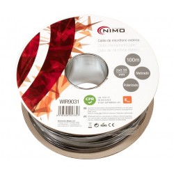 BOBINA CABLE PARA MICRÓFONO ESTÉREO - CCA 2x 0,35mm - REDONDO - APANTALLADO - 100 METROS