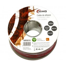 BOBINA CABLE ALTAVOZ 2x0,5mm - ROJO NEGRO - POLARIZADO - BOBINA 100 METROS
