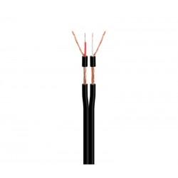 CABLE PARALELO - 2 x 0,15mm - APANTALLADO - NEGRO -  1 METRO