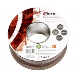 BOBINA CABLE ALTAVOZ 2x0,75mm - ROJO NEGRO - POLARIZADO - BOBINA 100 METROS