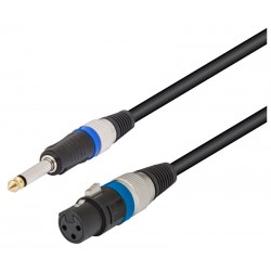 CONEXION XLR-CANON HEMBRA A JACK MONO 6,3mm MACHO 6m