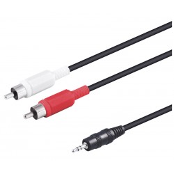 CONEXION 2 RCA MACHO - JACK 3,5mm STEREO MACHO  [1,5m]