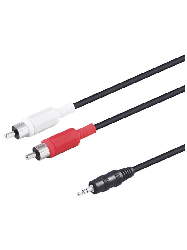Primewire Cavo Jack 3.5mm – RCA Y Da 10m, 2x RCA Maschio E 1x Jack Maschio, Per Amplificatori, PC E Strumenti Musicali