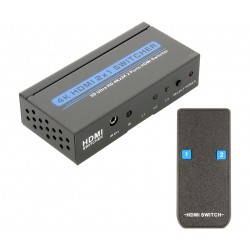 CONMUTADOR DE SEÑAL HDMI NIMO - 2 ENTRADAS A 1 SALIDA - 1080P - ACTIVO CON MANDO A DISTANCIA