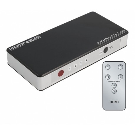 CONMUTADOR DE SEÑAL HDMI NIMO - 4 ENTRADAS A 1 SALIDA - 1080P - ACTIVO CON MANDO A DISTANCIA