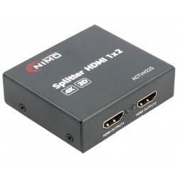 REPARTIDOR - SPLITTER HDMI - 1 ENTRADA a 2 SALIDAS - ACTIVO - 1080p 3D 4K - 6,5x6,1x2cm