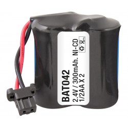 BATERIA NI-Cd 2,4v 400mA [1/2AAx2] -  28,0x30,0x14,0mm - CONECTOR