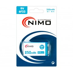 BATERIA NIMO RECARGABLE NI-MH 9V - RC22 - 250mA - 26,2x17,0x48,0mm