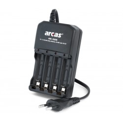 CARGADOR DE BATERIAS DE SOBREMESA - Ni-MH - x4 AA / LR6 o x4 AAA / LR3 - NEGRO