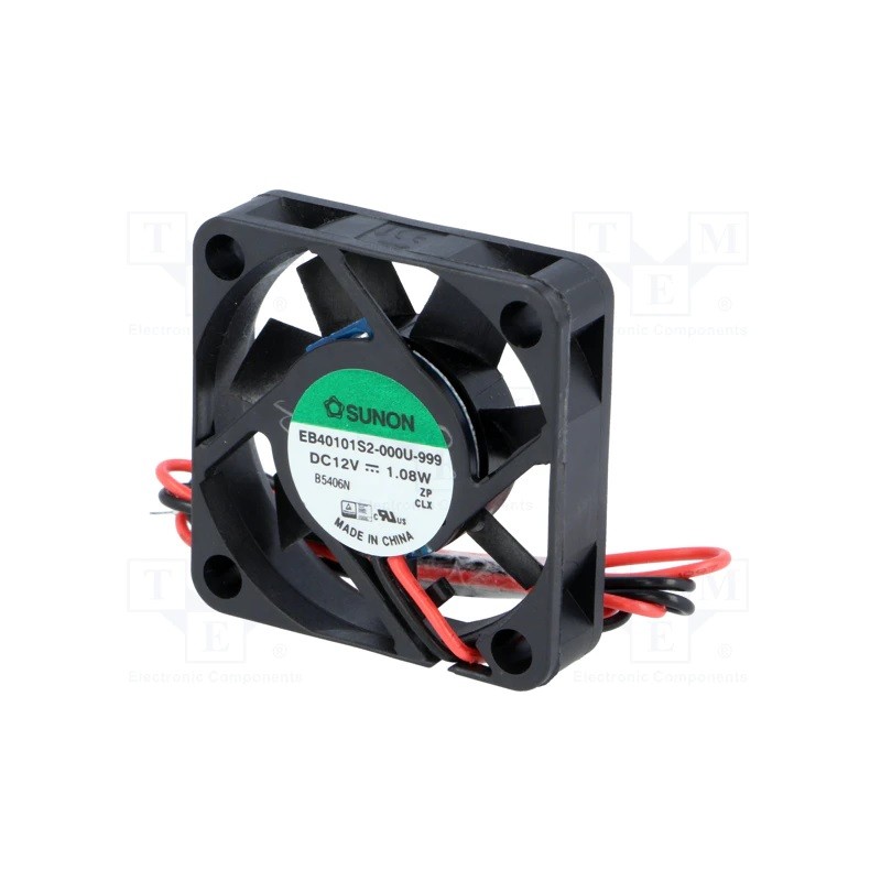 Ventilateur Axial Sunon 50x50x15mm - 12V DC, 0.87W, 6100 Tr/min, Débit 28.9m³/h, Palier Vapeur, Câble 15cm