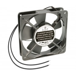 VENTILADOR METAL 120x120x25 - 230VAC COJINETES - ALUMINIO - HILOS