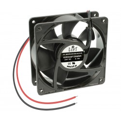 VENTILADOR METAL 120X120X38 - 24VCC COJINETE - ALUMINIO - HILOS