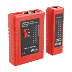 TESTER COMPRABADOR DE CONEXIONES MODULARES RJ45 RJ12 RJ11 - ETHERNET