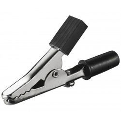 PINZA DE COCODRILO 55mm - NEGRO - PARA CONEXION A BANANA 4mm