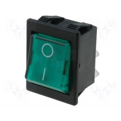 INTERRUPTOR BASCULANTE DPST - 1 POSICION -  16A  250VAC [ON - OFF] LUMINOSO VERDE