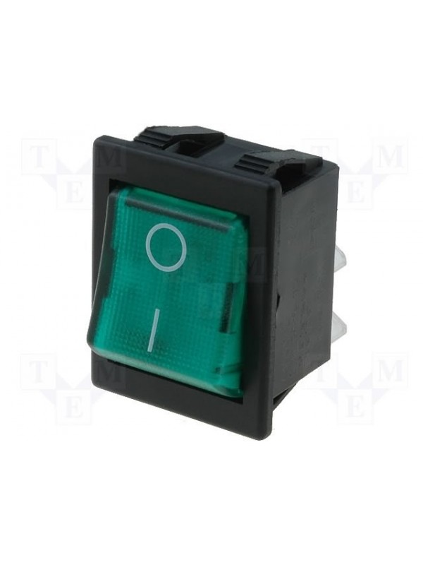 Interrupteur à Bascule Double ON/OFF Noir - SPST 10A 250V - Découpe 20x23 Mm