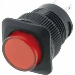 INTERRUPTOR CONMUTADOR DE PRESION - 2 POSICIONES - SPST-NO 1,5A / 250VAC - LUZ LED 12VCC - DIAMETRO 16mm