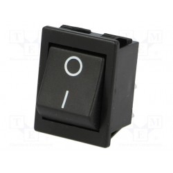 PULSADOR BASCULANTE - 2 posiciones RETORNO - 16A 250VAC - OFF-(ON) - NEGRO